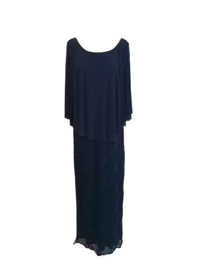 Navy Lace Mesh Overlay