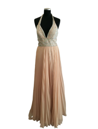 Nude Halter with Blue Stones