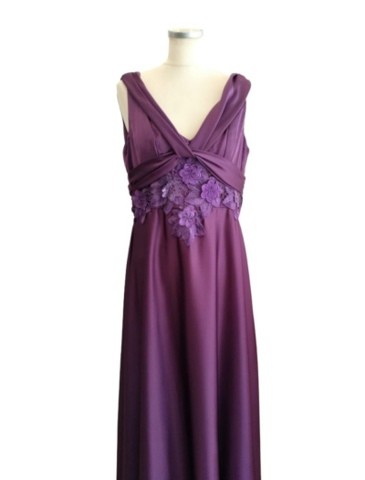 Purple V Neck with Roses