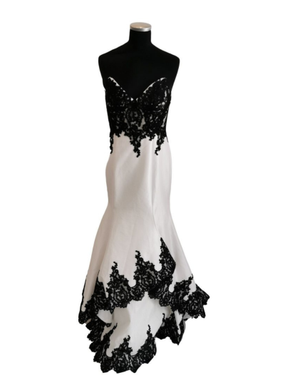 White with Black Lace Mermaid
