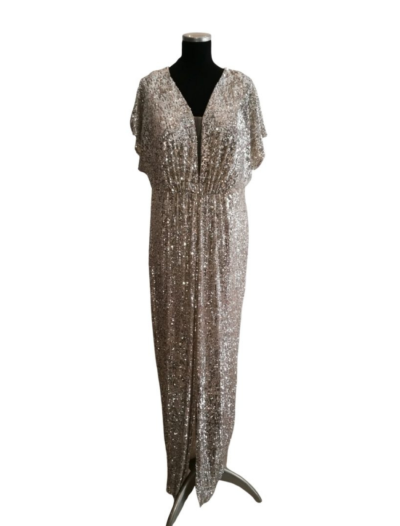 Silver Beaded Batwing Sleeve