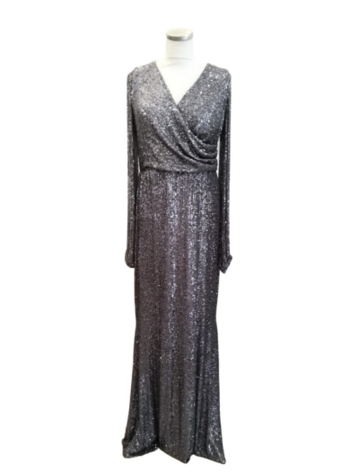 Silver Beaded Long Shredded Sleeved