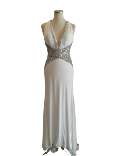 White with Silver Stones