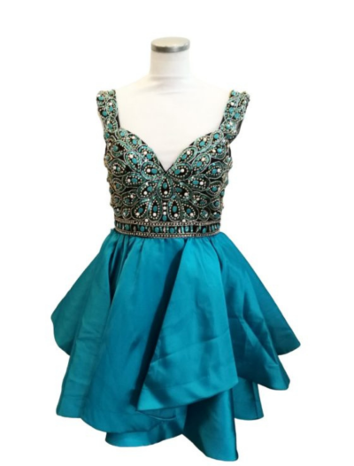 Blue Stoned Bodice Short