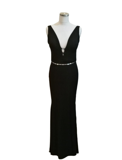 Black V Neck with Belt