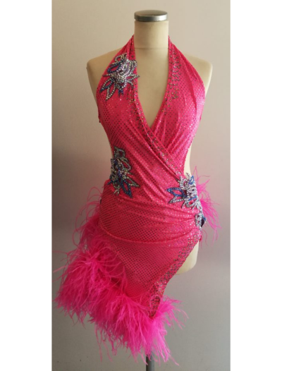 Halter Neckline with a Wrap-front Bodice Dress