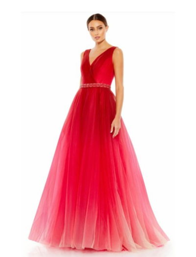 Red to Orange Ombre Ballgown