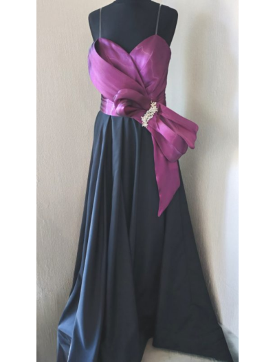 Purple Bow Bodice on Black Skirt