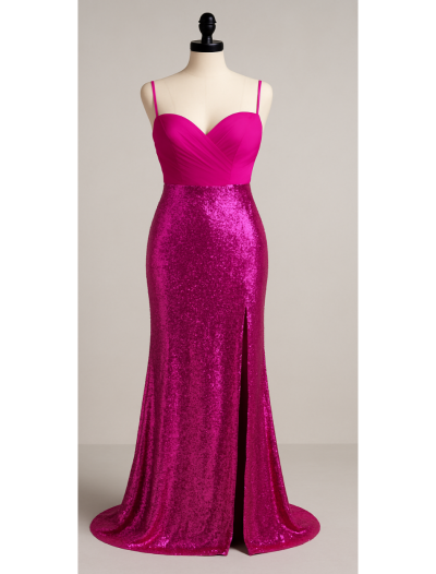 Pink Bodice on Beaded Skirt