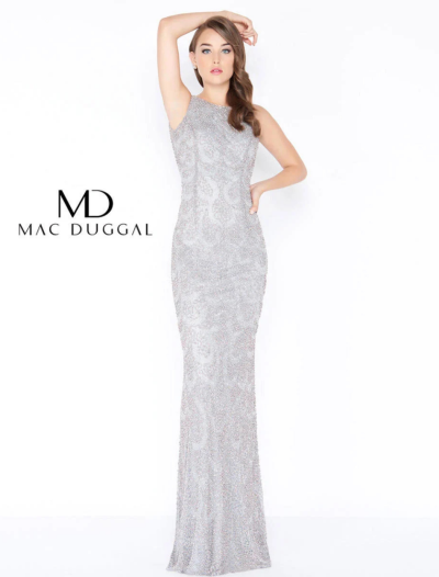 Silver Beaded High Neck