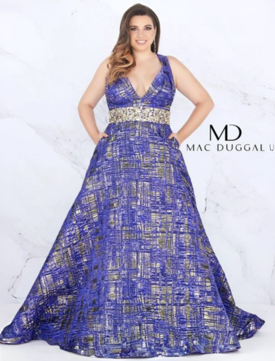 Blue & Gold Ballgown