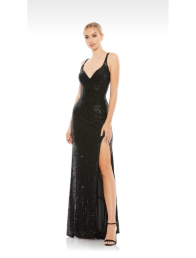 Black Beaded with Slit