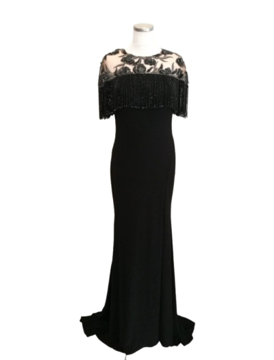 Black Beaded Batwing Sleeve