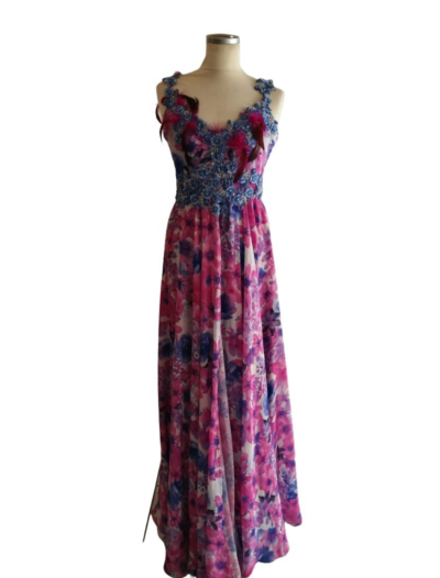 Blue and Pink Floral print