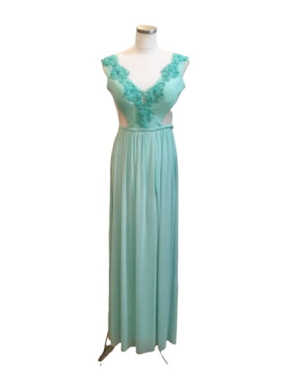 Blue Ice Lace V Neck