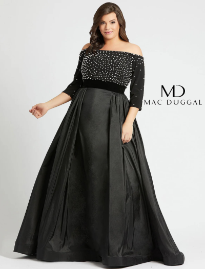 Black Off Shoulder with Pearls