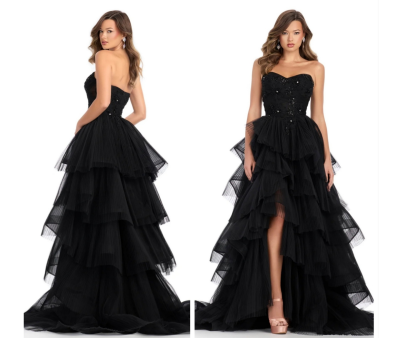 Black Ruffle Ballgown Dress