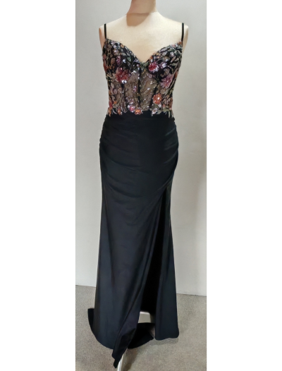 Floral Pattern Corsete Beaded Strap Shoulder