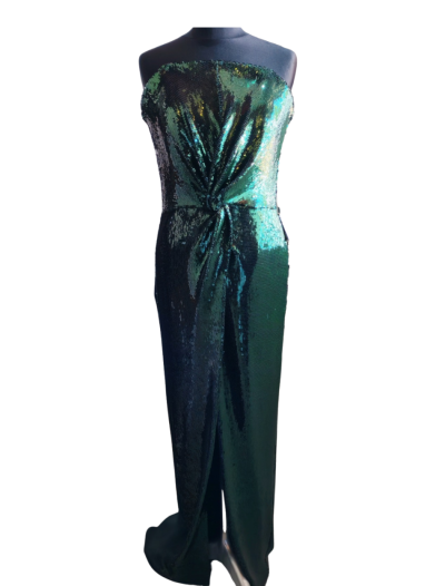 Green sequin Front Twist dress